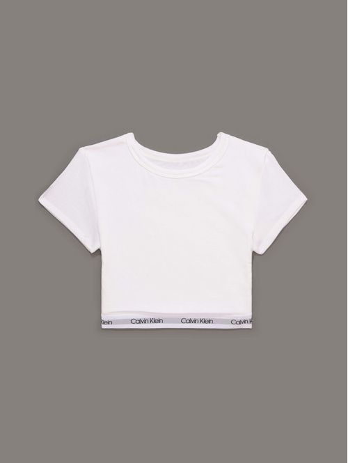 Playera-Calvin-Klein-Cropped-Niña-Blanco