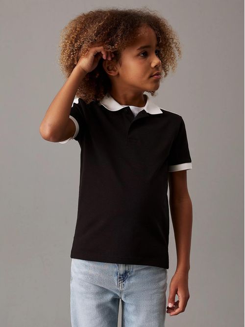 Polo-Calvin-Klein-Pique-Niño-Negro