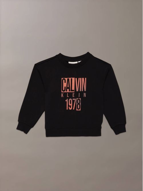 Sudadera-Calvin-Klein-Logo-Niño-Negro