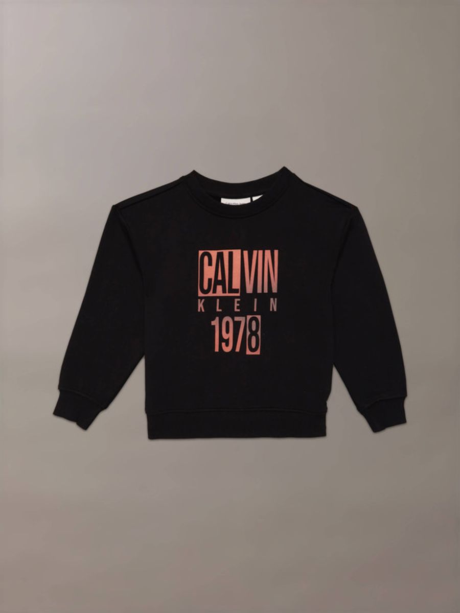 Sudadera-Calvin-Klein-Logo-Niño-Negro