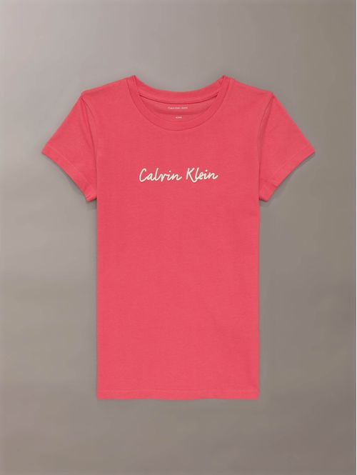 Playera-Calvin-Klein-Logo-Niña-Rosa