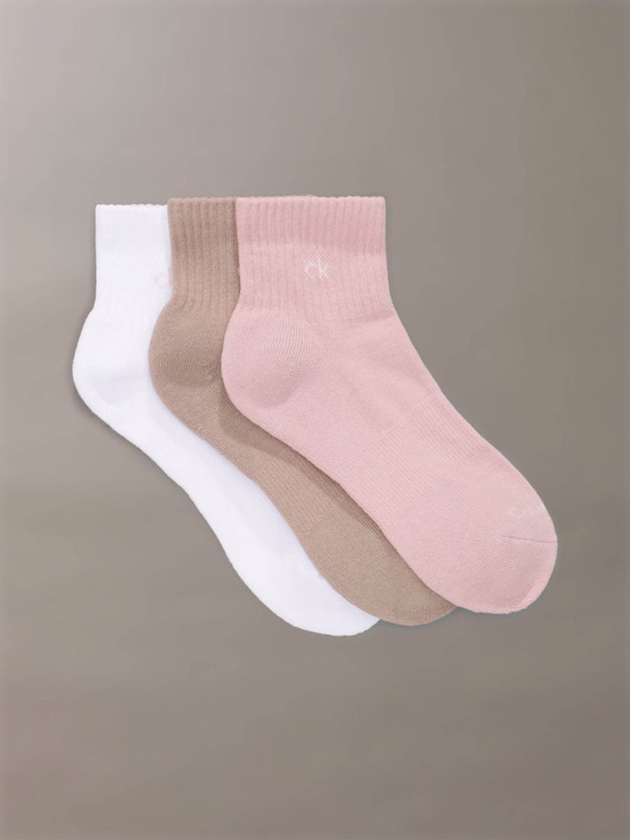 Calcetines-Calvin-Klein-Cushion-Ankle-Pack-de-3-Mujer-Multicolor