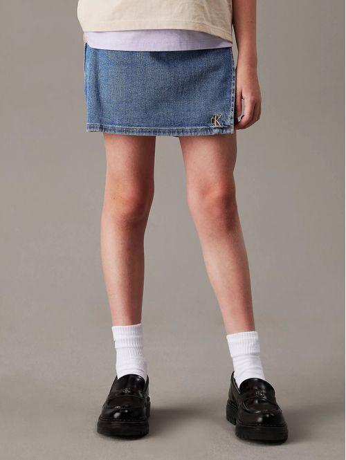 Falda-Calvin-Klein-Short-Denim-Niña-Azul