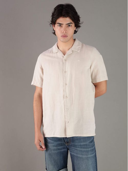 Camisa-Calvin-Klein-Polygiene-Hombre-Beige