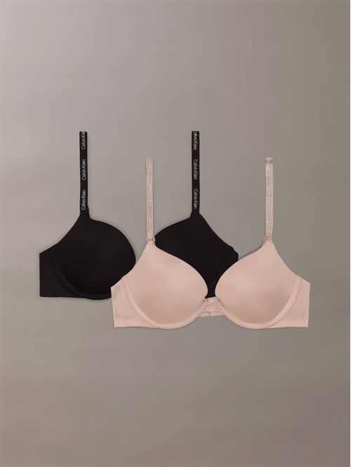Bras-Calvin-Klein-Microfiber-Stretch-Shine-Paquete-de-2-Mujer-Multicolor