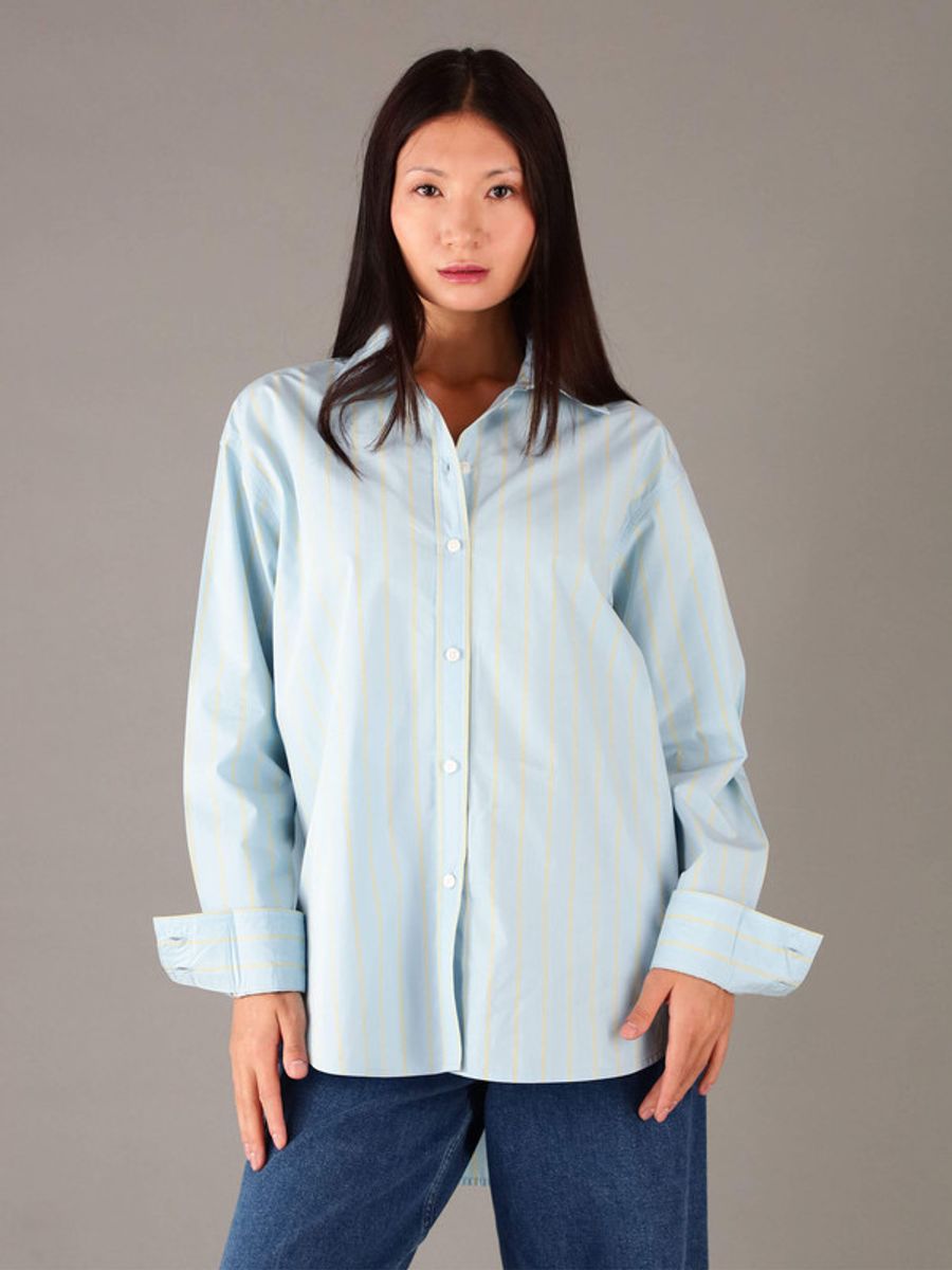 Camisa-Calvin-Klein-Jeans-con-Rayas-Mujer-Azul