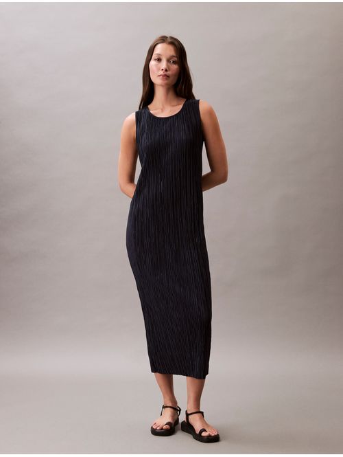 Vestido-Calvin-Klein-Midi-Plisado-Mujer-Azul