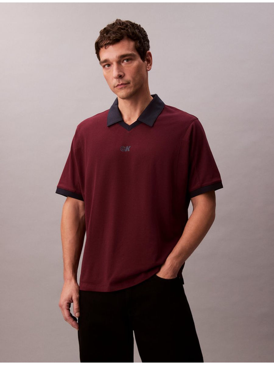 Jersey-Calvin-Klein-Manga-Corta-Hombre-Rojo