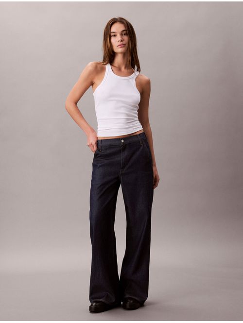 Pantalon-Calvin-Klein-Tencel-Mujer-Azul