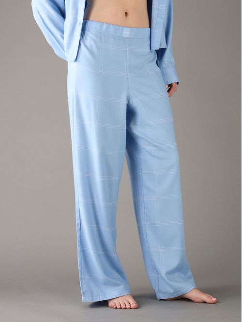 Pantalon-de-Pijama-Calvin-Klein-Logo-Bordado-Mujer-Azul-QS7478-430