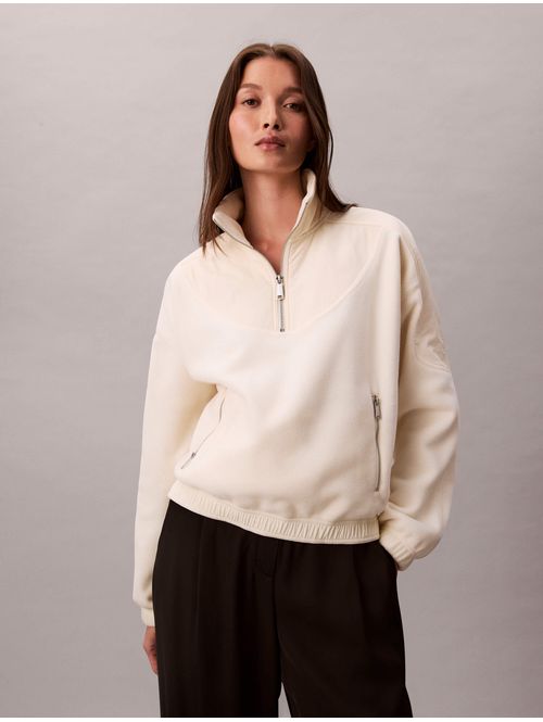 Sudadera-de-Felpa-Polar-Calvin-Klein-Mujer-Beige-47D231G-100