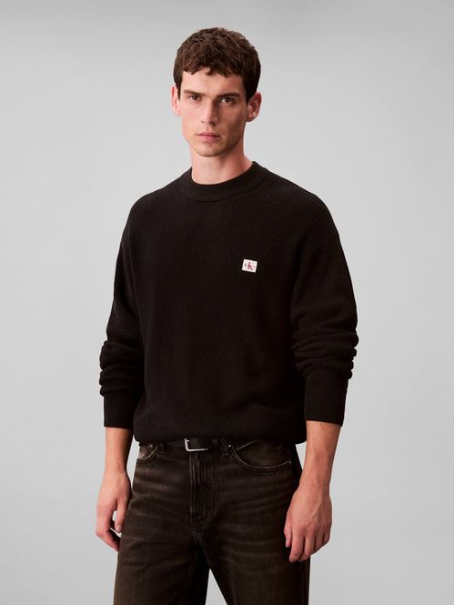 Sueter-Waffleado-Calvin-Klein-Hombre-Negro-4RD313G-001
