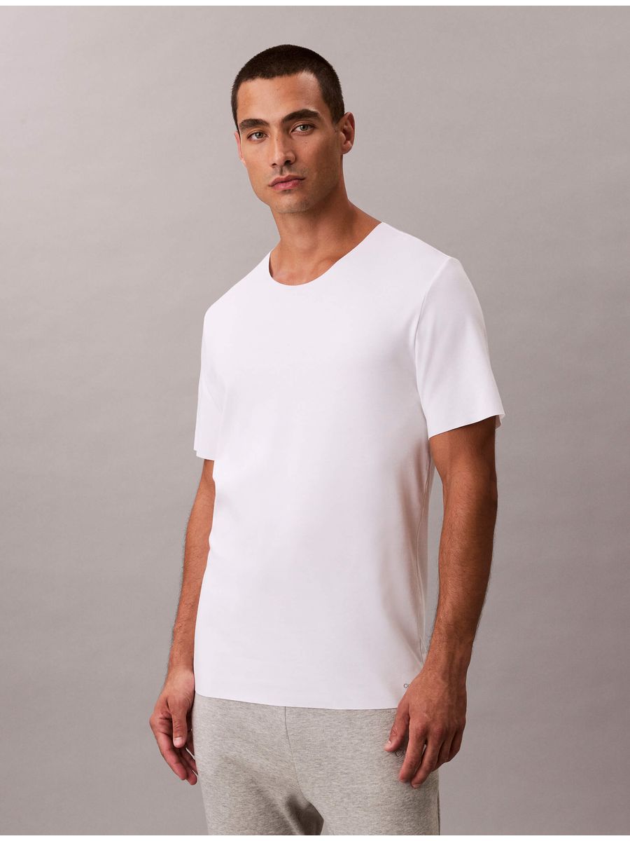 Playera-Calvin-Klein-Cuello-Redondo-Sin-Costura-Hombre-Blanco-NB4436-110