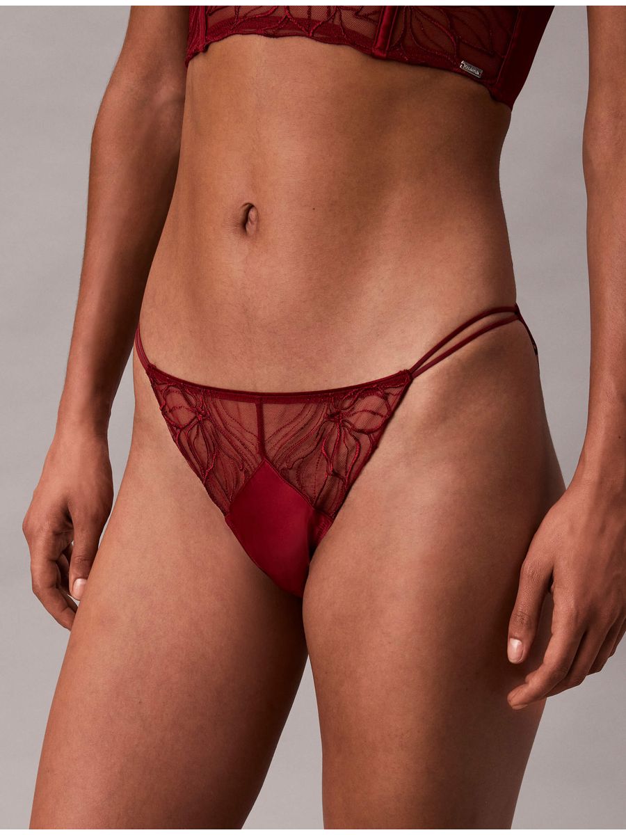 Bikini-Calvin-Klein-Floral-Lace-Mujer-Vino-QF8353-601
