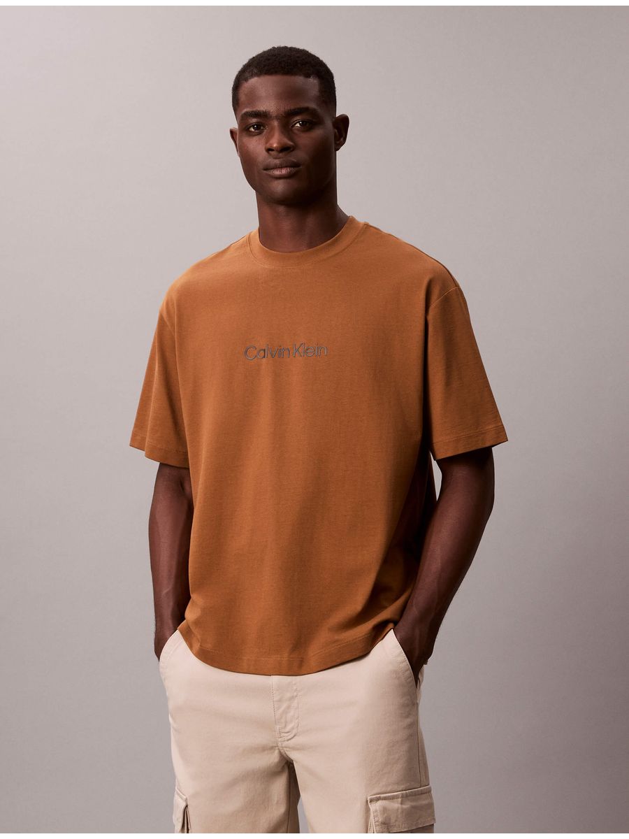 Playera-Relaxed-Logotipo-Calvin-Klein-Hombre-Naranja-40HM228-2E3