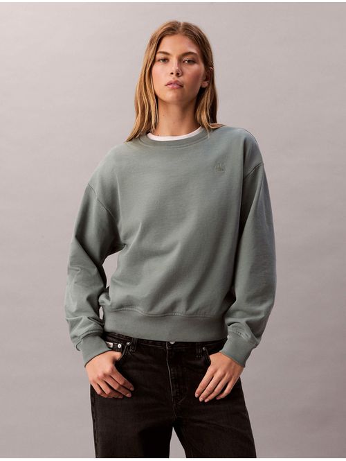 Sudadera-Calvin-Klein-Archive-Logo-Crew-Mujer-Verde-47B236G-PNO