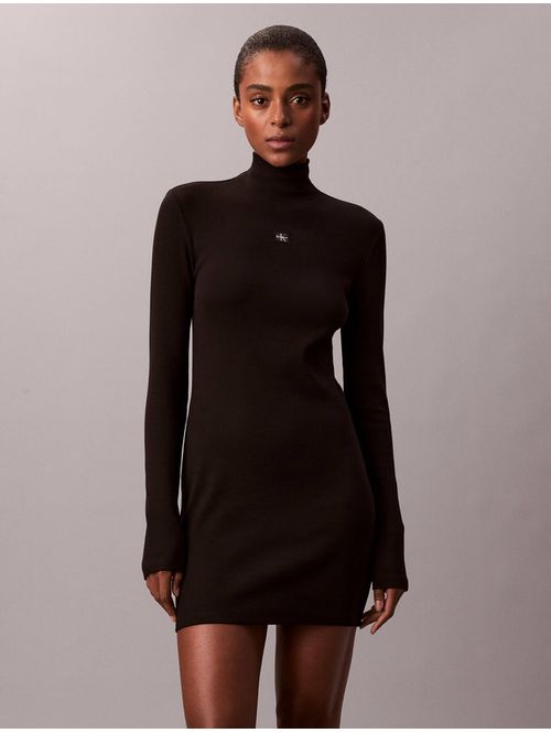 Vestido-Calvin-Klein-Mini-Woven-Label-Mujer-Negro-47E204G-UB1