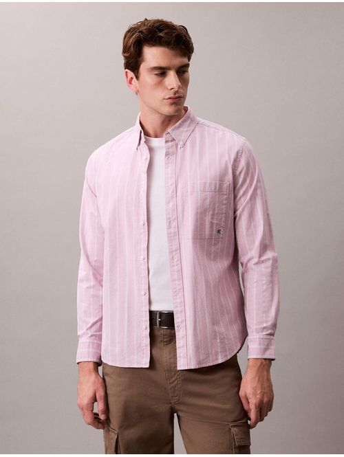 Camisa-Calvin-Klein-Oxford-Stripe-Classic-Hombre-Lila-4RE113G-F5I