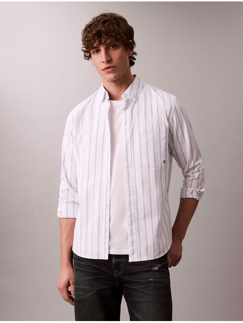 Camisa-Calvin-Klein-Oxford-Stripe-Classic-Hombre-Blanco-4RE113G-YAA
