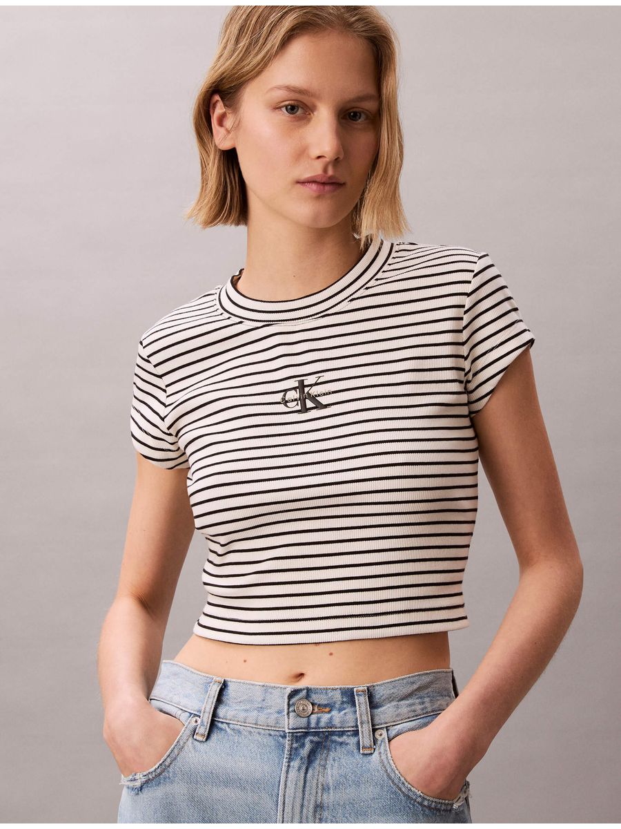 Playera-Calvin-Klein-Baby-Rib-con-Monograma-a-Rayas-Mujer-Negro-47F833G-XDY