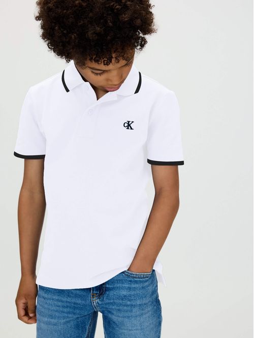 Polo-Calvin-Klein-Niño-Blanco