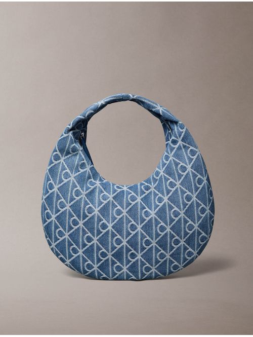 Bolsa-Calvin-Klein-Emblem-Aop-Denim-Tipo-Hobo-Mujer-Azul-4F3591G-YBN