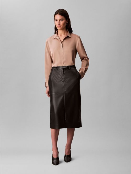 Falda-Midi-Calvin-Klein-Cuero-Sintetico-Mujer-Negro-44D651G-001
